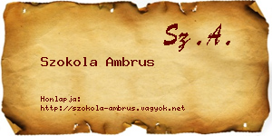Szokola Ambrus névjegykártya